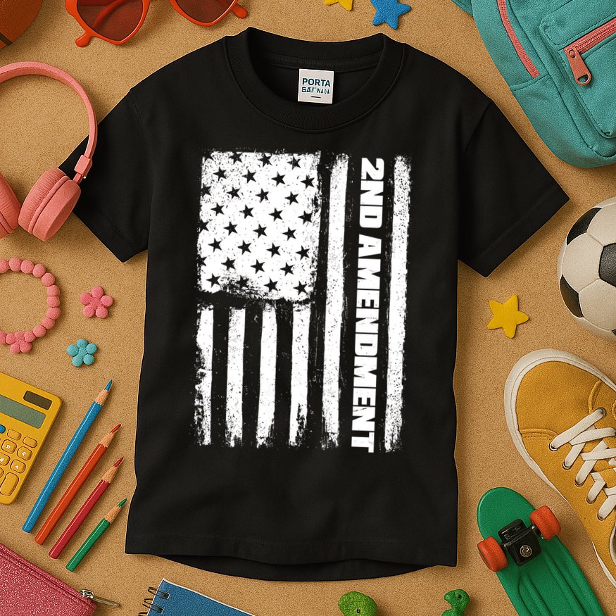 Pro 2nd Amendment American Flag Kids T-Shirt
