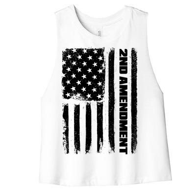 Pro 2nd Amendment American Flag Women's Racerback Cropped Tank