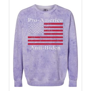 Pro-America Anti-Biden Colorblast Crewneck Sweatshirt