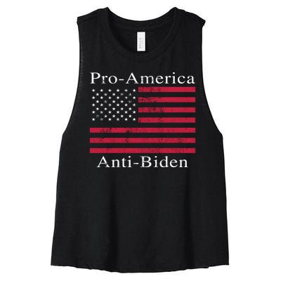 Pro-America Anti-Biden Women's Racerback Cropped Tank