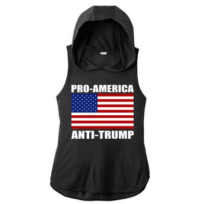 Pro America Anti Trump Ladies PosiCharge Tri-Blend Wicking Draft Hoodie Tank