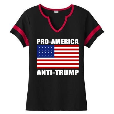 Pro America Anti Trump Ladies Halftime Notch Neck Tee