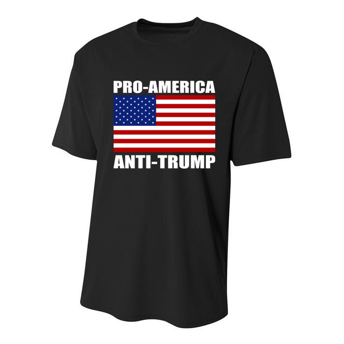 Pro America Anti Trump Youth Performance Sprint T-Shirt