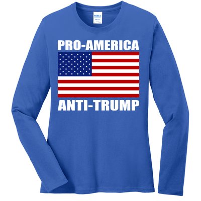 Pro America Anti Trump Ladies Long Sleeve Shirt