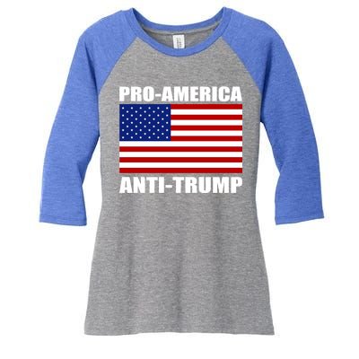 Pro America Anti Trump Women's Tri-Blend 3/4-Sleeve Raglan Shirt