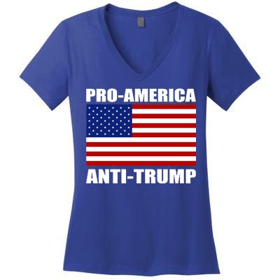 Pro America Anti Trump Women's V-Neck T-Shirt