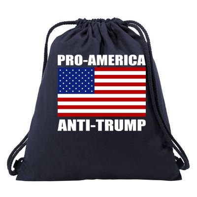 Pro America Anti Trump Drawstring Bag