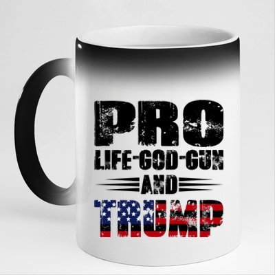 Pro Life God Gun And Trump 11oz Black Color Changing Mug