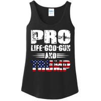 Pro Life God Gun And Trump Ladies Essential Tank