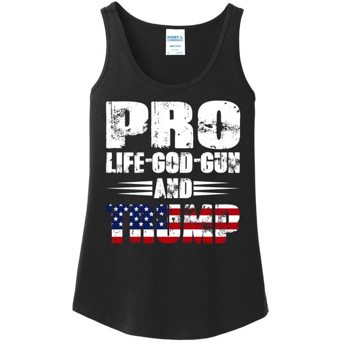 Pro Life God Gun And Trump Ladies Essential Tank