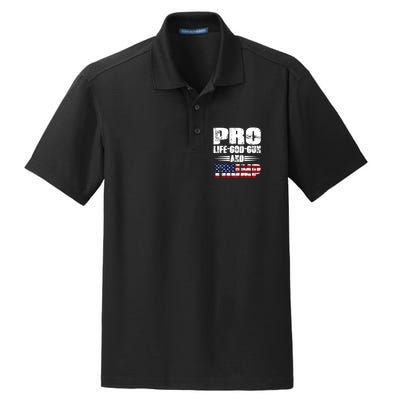Pro Life God Gun And Trump Dry Zone Grid Polo