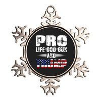 Pro Life God Gun And Trump Metallic Star Ornament