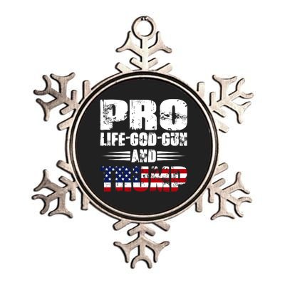 Pro Life God Gun And Trump Metallic Star Ornament