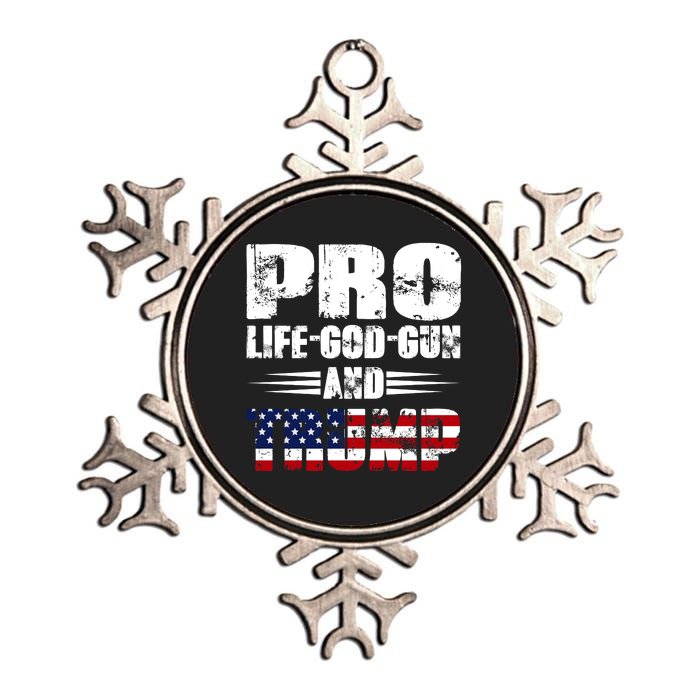 Pro Life God Gun And Trump Metallic Star Ornament