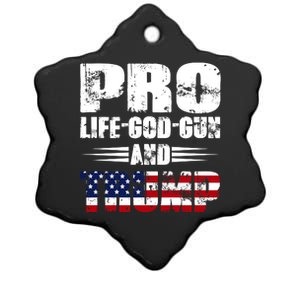 Pro Life God Gun And Trump Ceramic Star Ornament