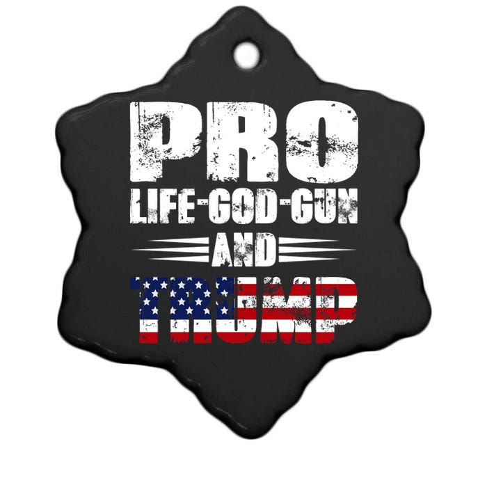 Pro Life God Gun And Trump Ceramic Star Ornament