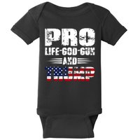 Pro Life God Gun And Trump Baby Bodysuit