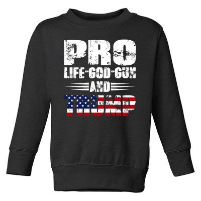 Pro Life God Gun And Trump Toddler Sweatshirt