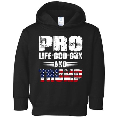 Pro Life God Gun And Trump Toddler Hoodie