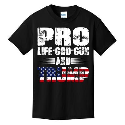 Pro Life God Gun And Trump Kids T-Shirt