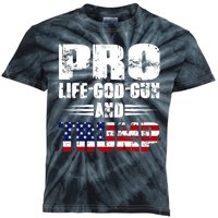 Pro Life God Gun And Trump Kids Tie-Dye T-Shirt