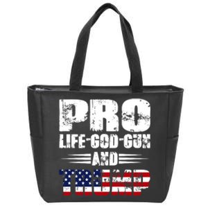 Pro Life God Gun And Trump Zip Tote Bag