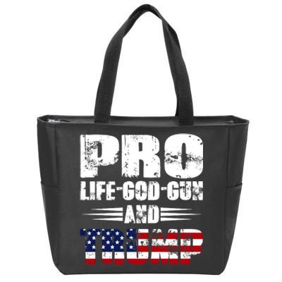 Pro Life God Gun And Trump Zip Tote Bag