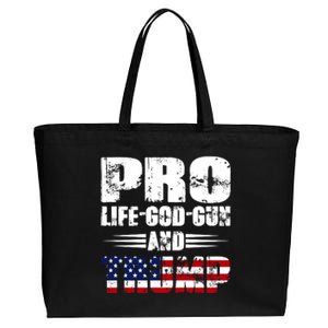 Pro Life God Gun And Trump Cotton Canvas Jumbo Tote