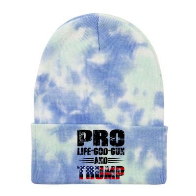 Pro Life God Gun And Trump Tie Dye 12in Knit Beanie