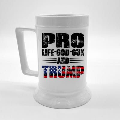 Pro Life God Gun And Trump Beer Stein