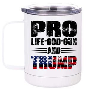 Pro Life God Gun And Trump 12 oz Stainless Steel Tumbler Cup