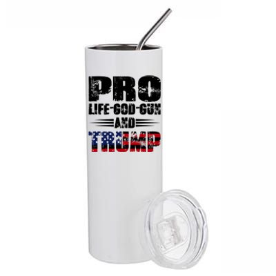 Pro Life God Gun And Trump Stainless Steel Tumbler