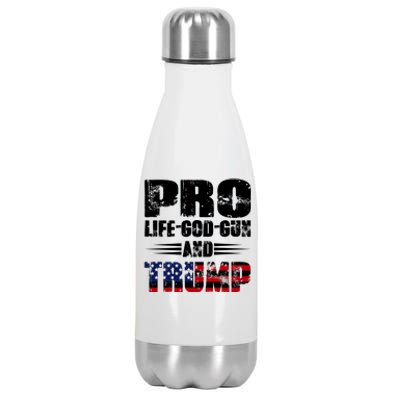 Pro Life God Gun And Trump Stainless Steel Insulated Water Bottle