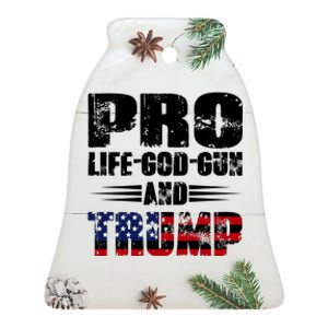 Pro Life God Gun And Trump Ceramic Bell Ornament