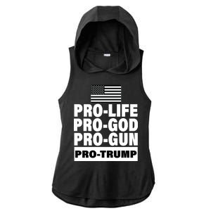 Pro-Life Pro-God Pro-Gun Pro-Trump Ladies PosiCharge Tri-Blend Wicking Draft Hoodie Tank