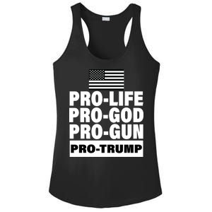 Pro-Life Pro-God Pro-Gun Pro-Trump Ladies PosiCharge Competitor Racerback Tank