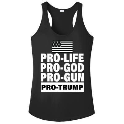 Pro-Life Pro-God Pro-Gun Pro-Trump Ladies PosiCharge Competitor Racerback Tank