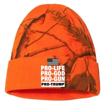 Pro-Life Pro-God Pro-Gun Pro-Trump Kati Licensed 12" Camo Beanie