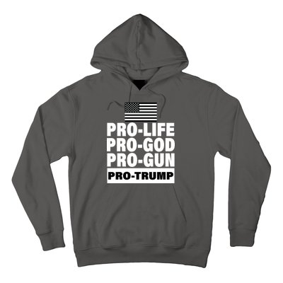 Pro-Life Pro-God Pro-Gun Pro-Trump Hoodie