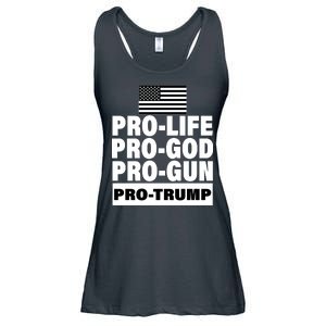 Pro-Life Pro-God Pro-Gun Pro-Trump Ladies Essential Flowy Tank