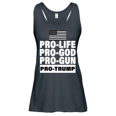 Pro-Life Pro-God Pro-Gun Pro-Trump Ladies Essential Flowy Tank