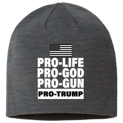 Pro-Life Pro-God Pro-Gun Pro-Trump Sustainable Beanie