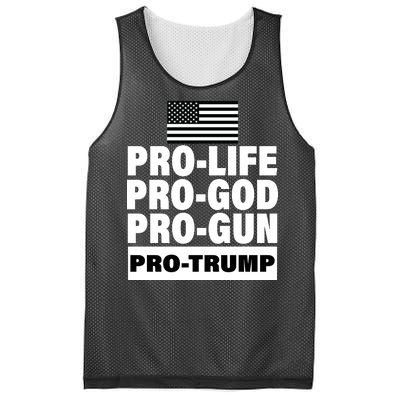 Pro-Life Pro-God Pro-Gun Pro-Trump Mesh Reversible Basketball Jersey Tank