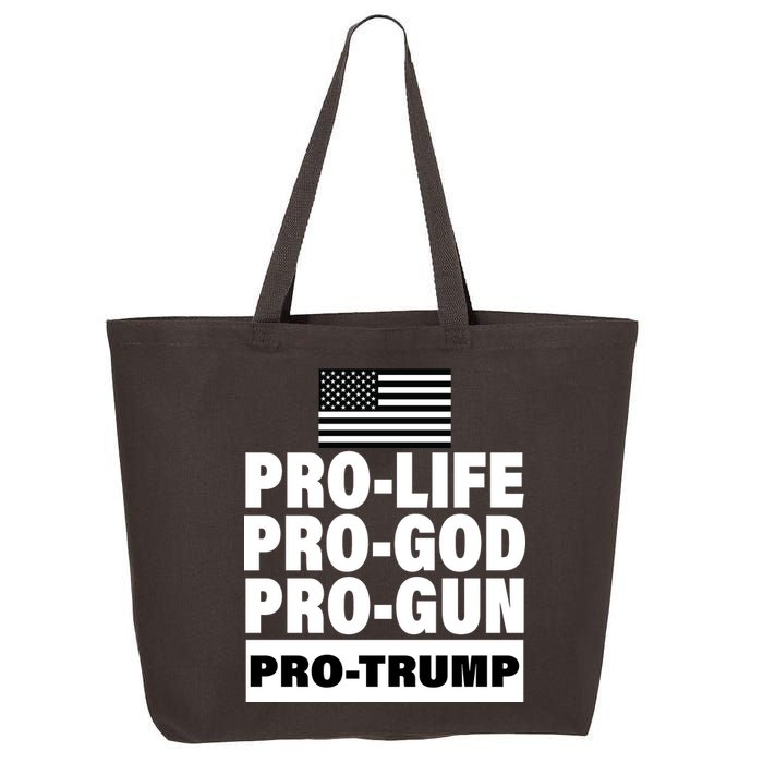 Pro-Life Pro-God Pro-Gun Pro-Trump 25L Jumbo Tote