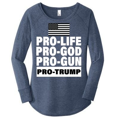 Pro-Life Pro-God Pro-Gun Pro-Trump Women's Perfect Tri Tunic Long Sleeve Shirt