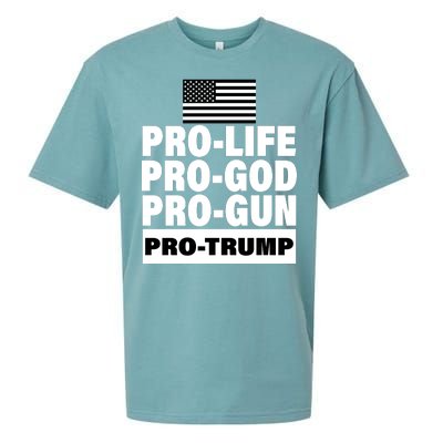 Pro-Life Pro-God Pro-Gun Pro-Trump Sueded Cloud Jersey T-Shirt