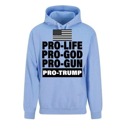 Pro-Life Pro-God Pro-Gun Pro-Trump Unisex Surf Hoodie