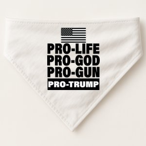 Pro-Life Pro-God Pro-Gun Pro-Trump USA-Made Doggie Bandana