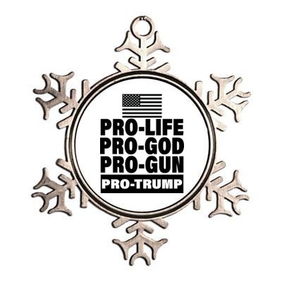 Pro-Life Pro-God Pro-Gun Pro-Trump Metallic Star Ornament