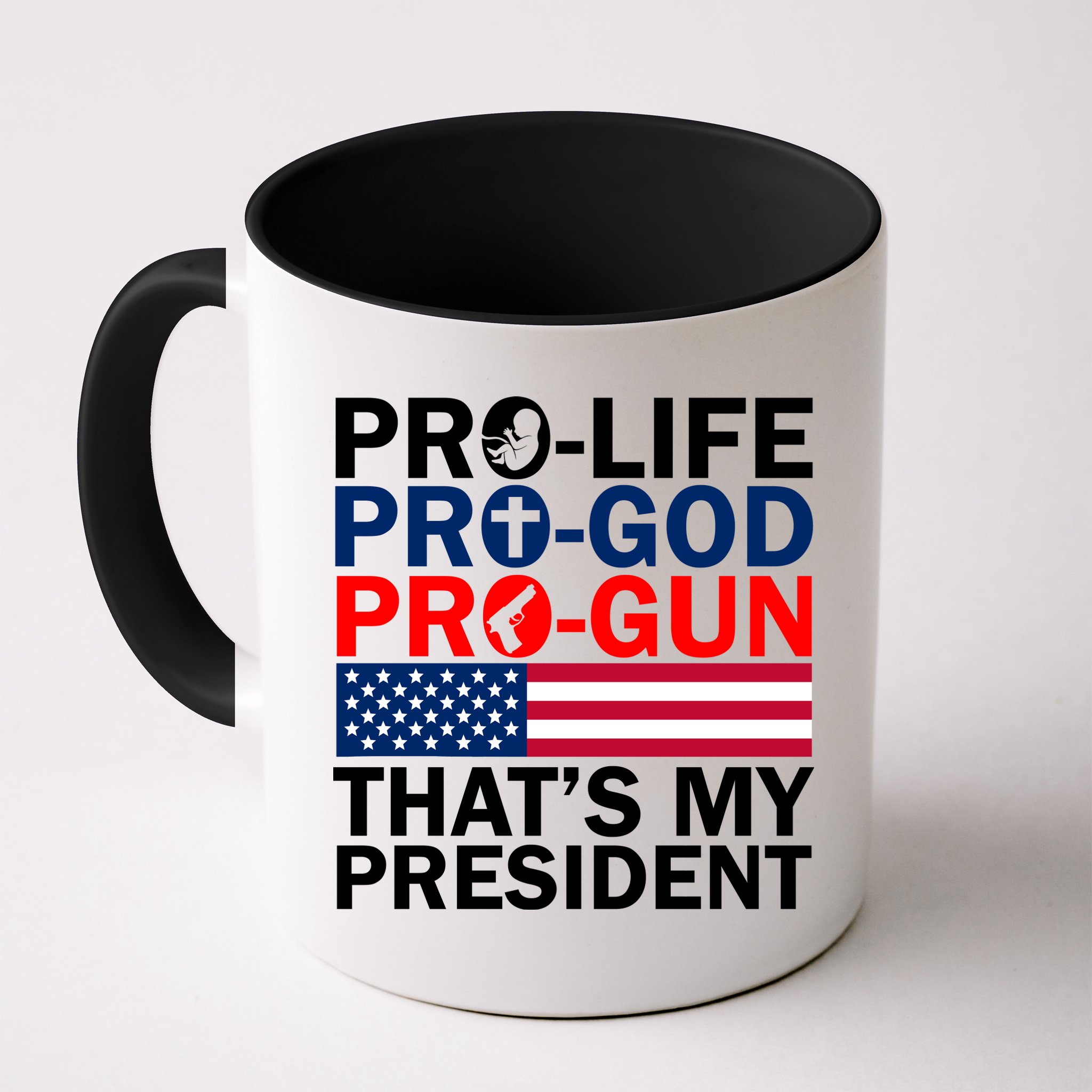 Pro-Life Pro-God Pro-Gun That's My President Mug